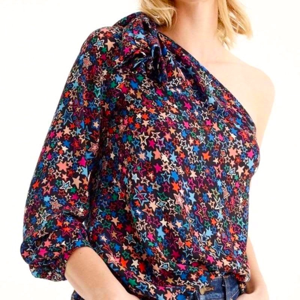 Jcrew One-Shoulder Top in Kaleidoscope Star